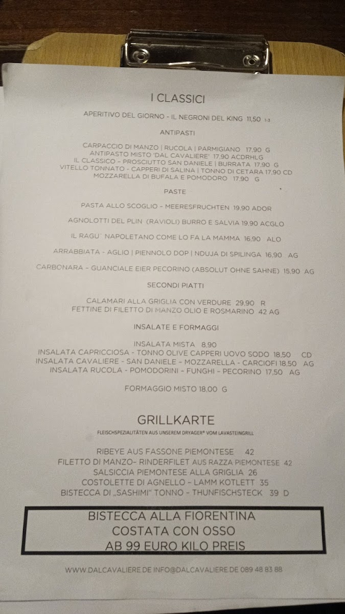 Dal Cavaliere 1980 Photo Menu 5