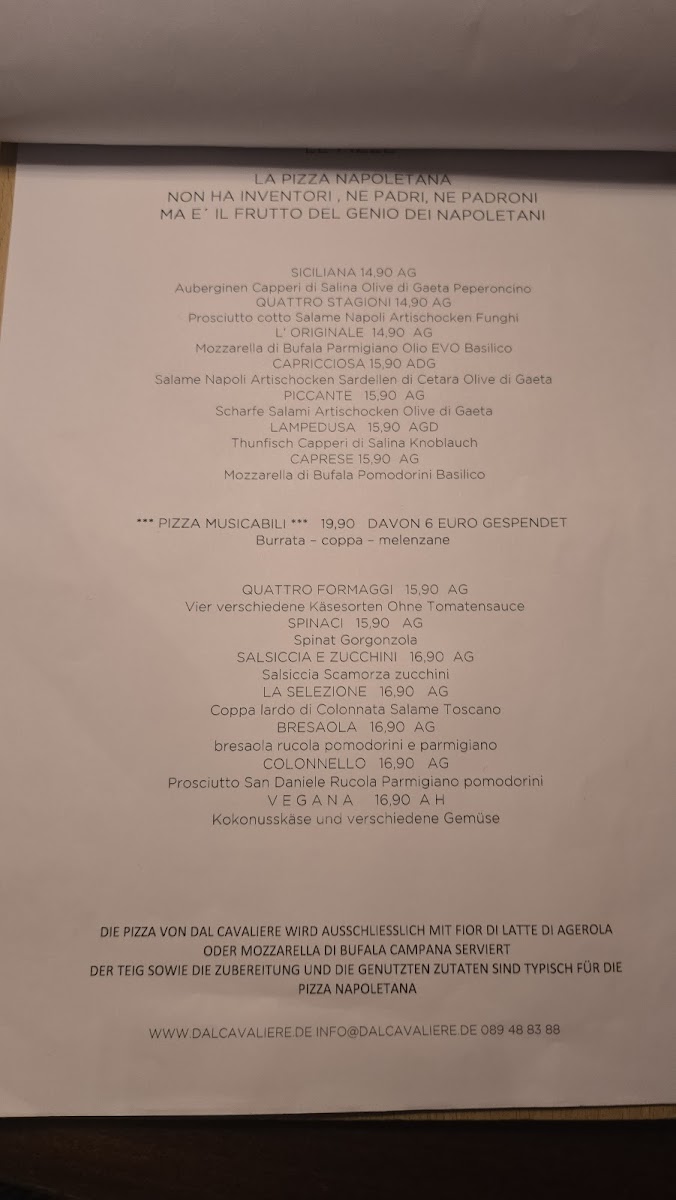 Dal Cavaliere 1980 Photo Menu 7