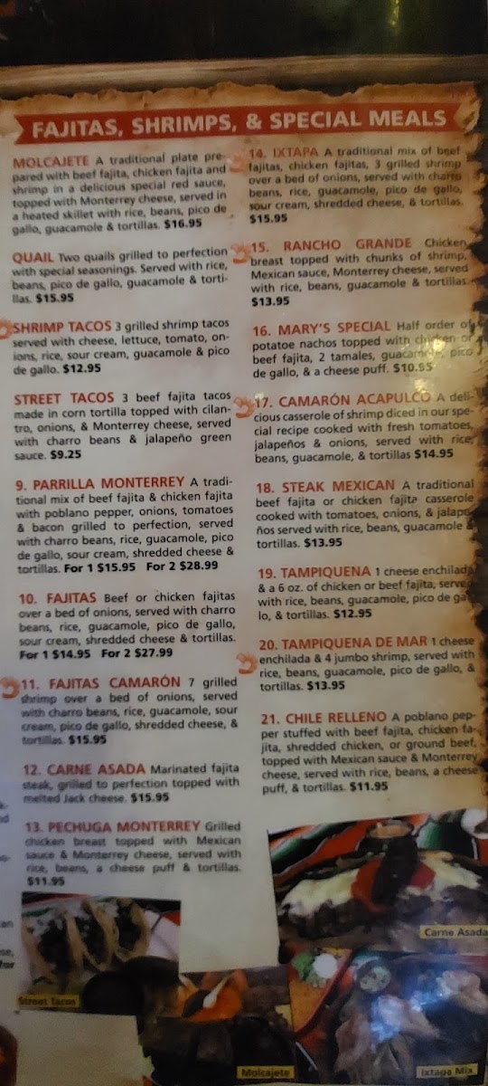 Rancho Grande Mexican Photo Menu 2