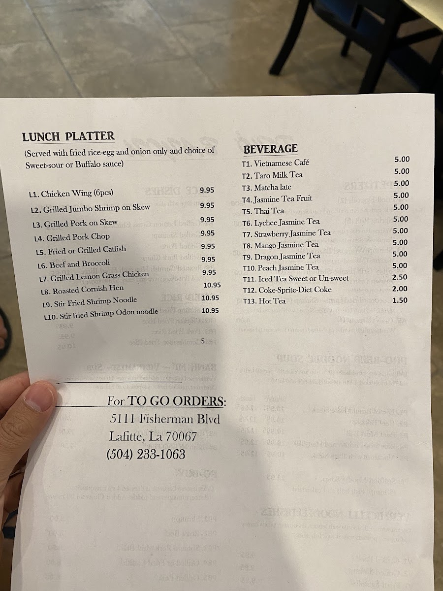 Pho Bayou Restaurant/Milk Tea Photo Menu 5