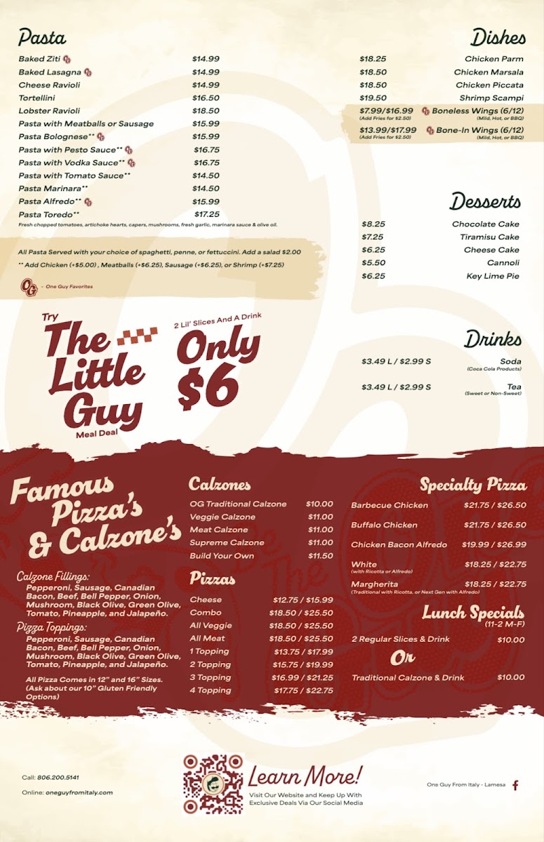 One guy from Italy Photo Menu 2