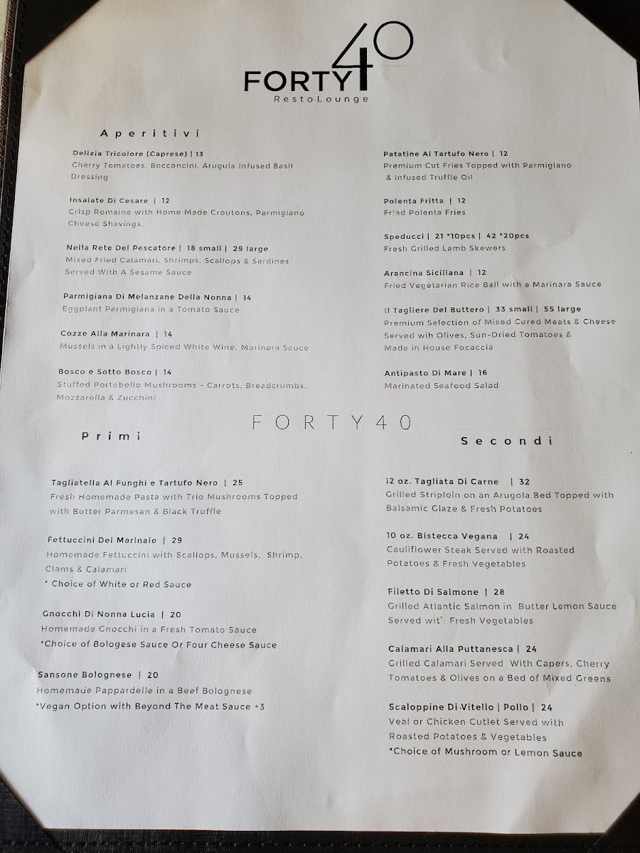 Forty 40 Resto Lounge Photo Menu 1
