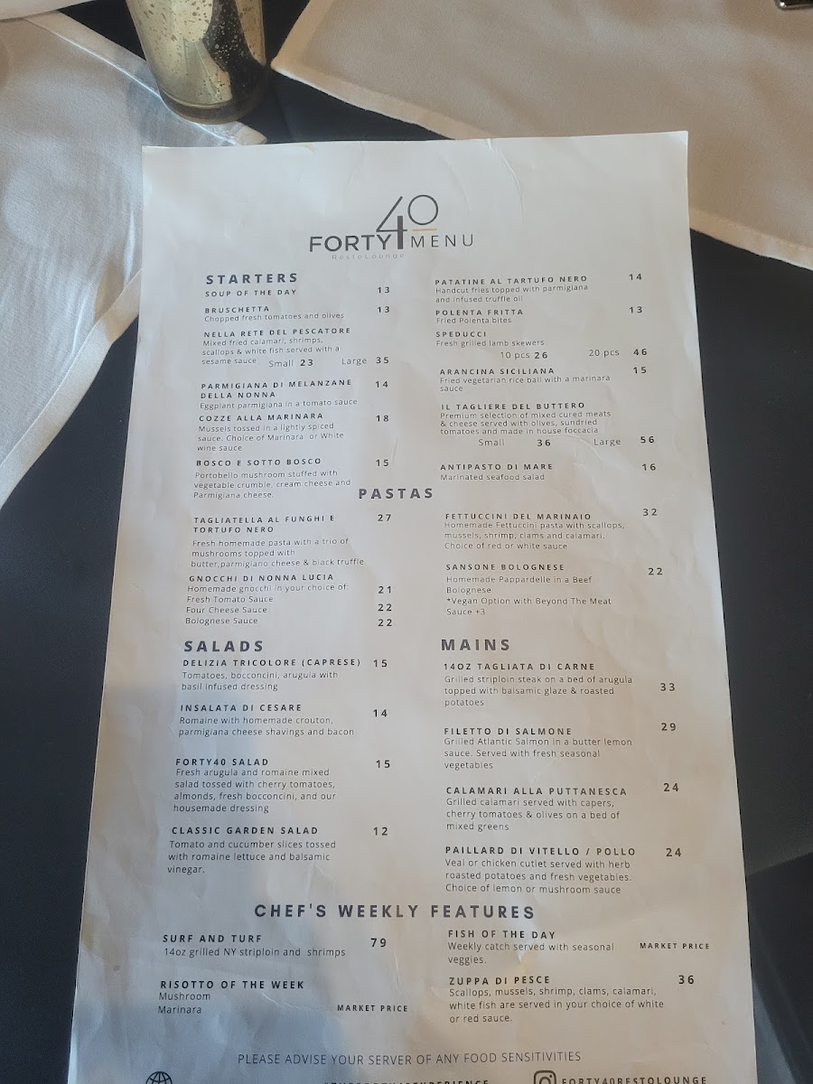 Forty 40 Resto Lounge Photo Menu 3