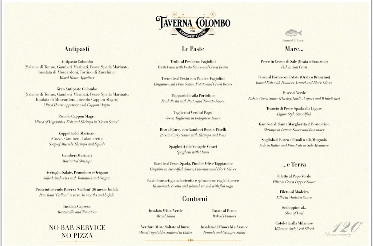 Ristorante Taverna Colombo Photo Menu 1