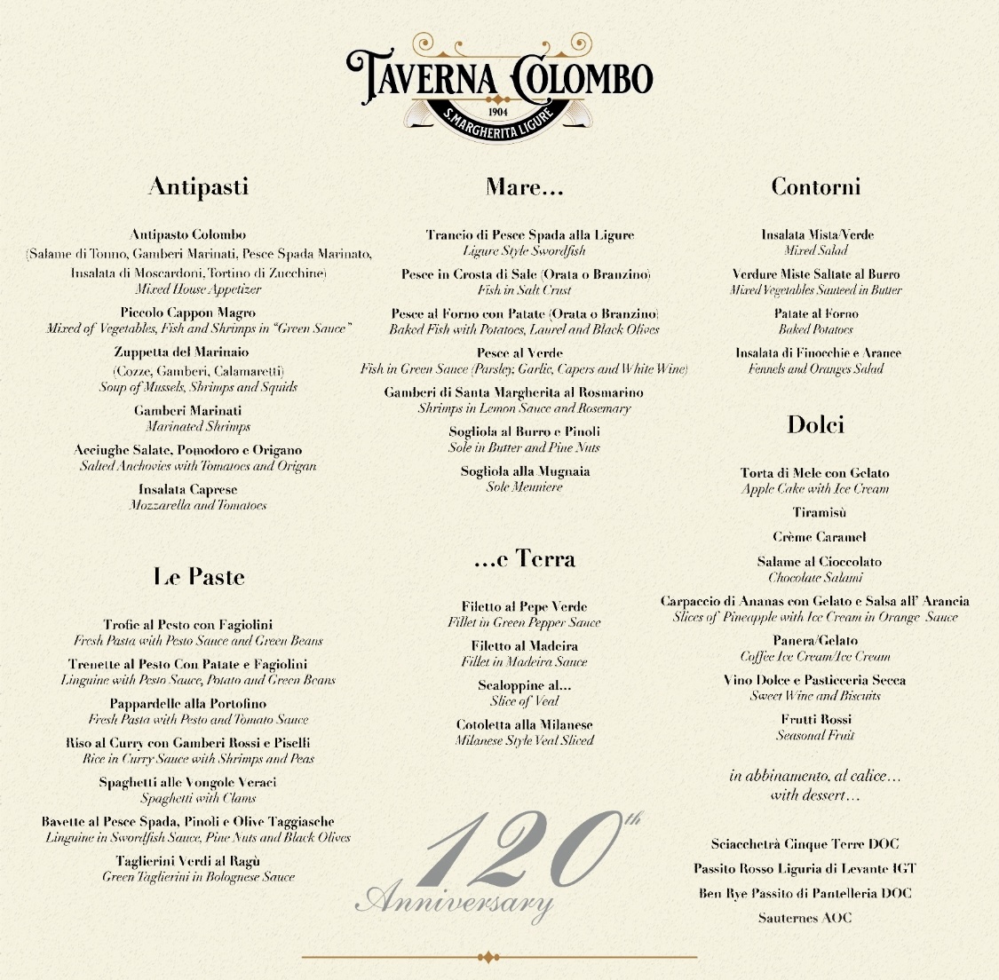 Ristorante Taverna Colombo Photo Menu 2