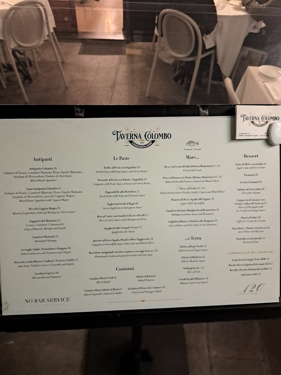 Ristorante Taverna Colombo Photo Menu 3