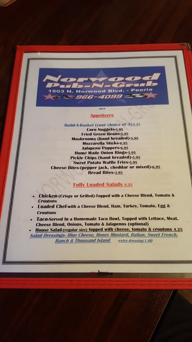 Norwood Pub-N-Grub Photo Menu 3