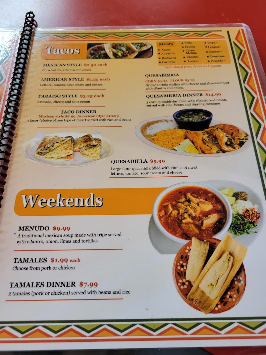Flamingo's Supermarket & Mexican Restaurant Photo Menu 1