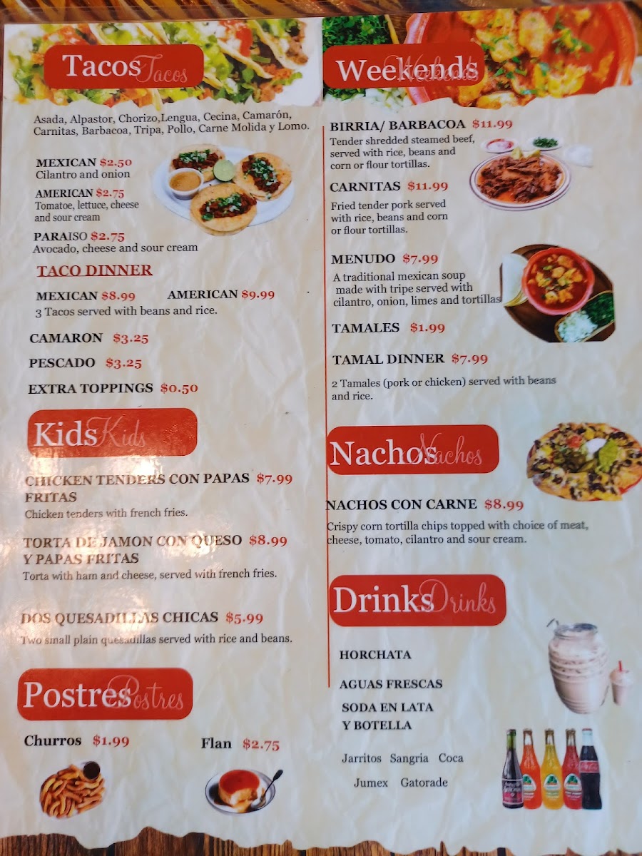 Flamingo's Supermarket & Mexican Restaurant Photo Menu 2