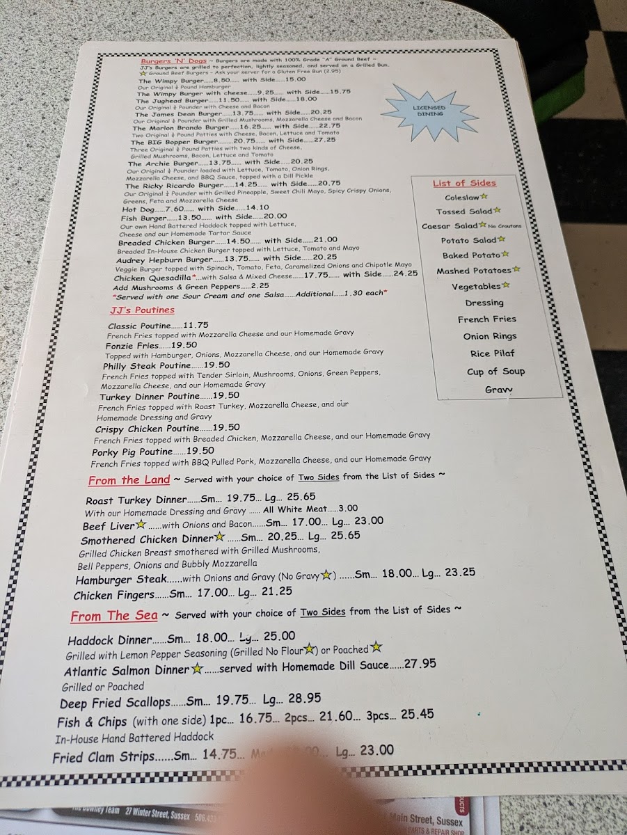 JJ's Diner Ltd. Photo Menu 3