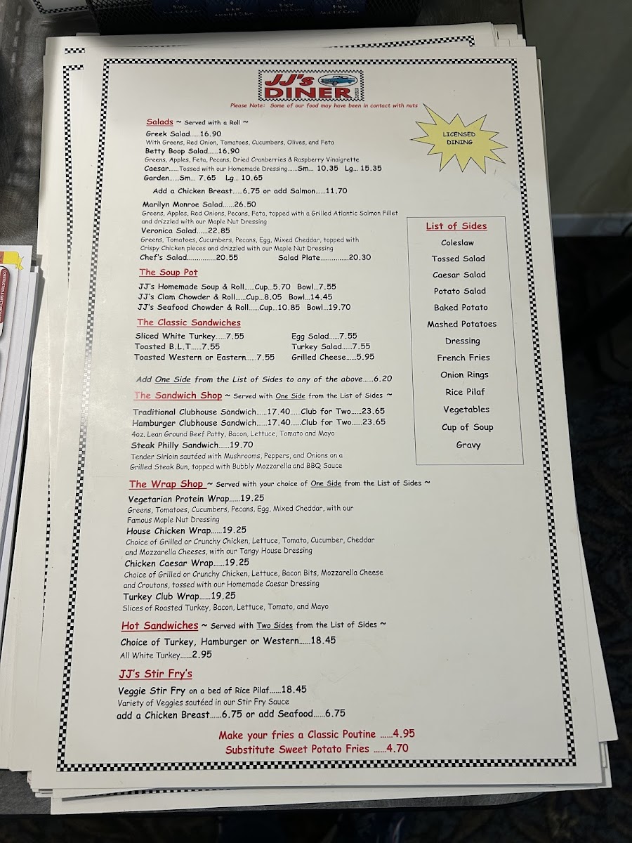 JJ's Diner Ltd. Photo Menu 4