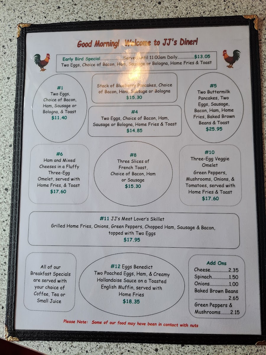 JJ's Diner Ltd. Photo Menu 7