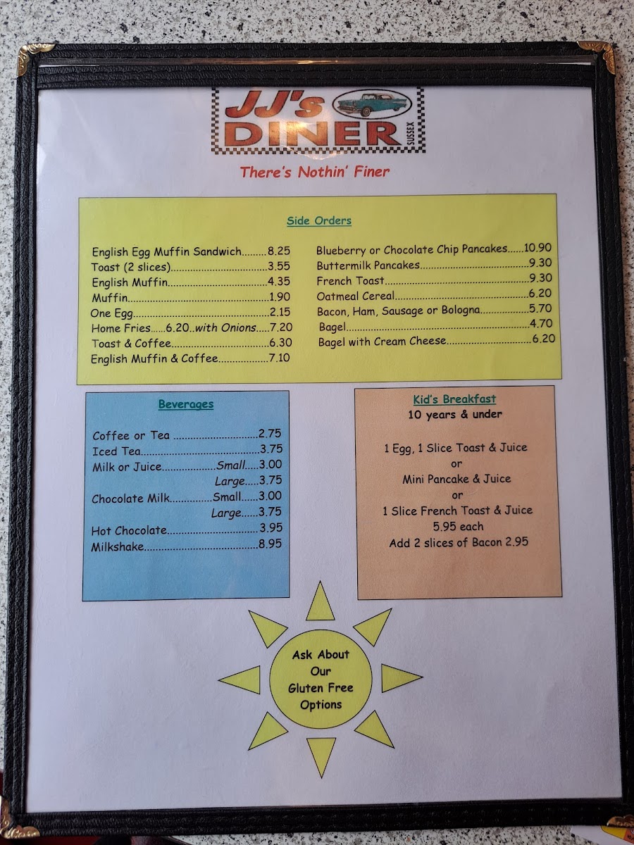 JJ's Diner Ltd. Photo Menu 9
