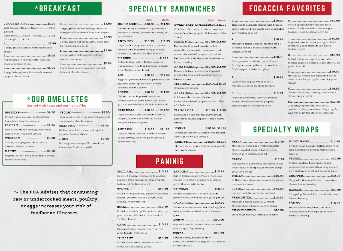 Angelina’s Italian Deli Photo Menu 1