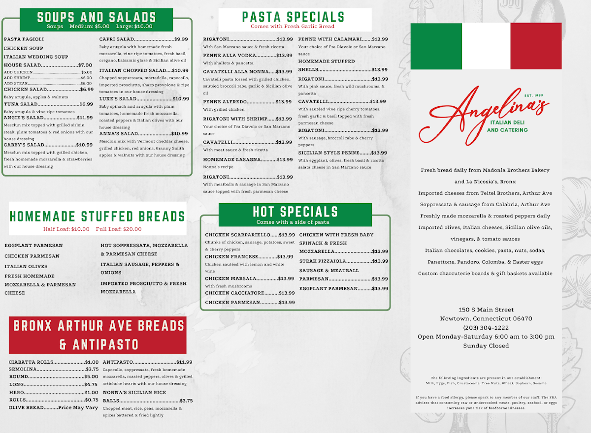 Angelina’s Italian Deli Photo Menu 2