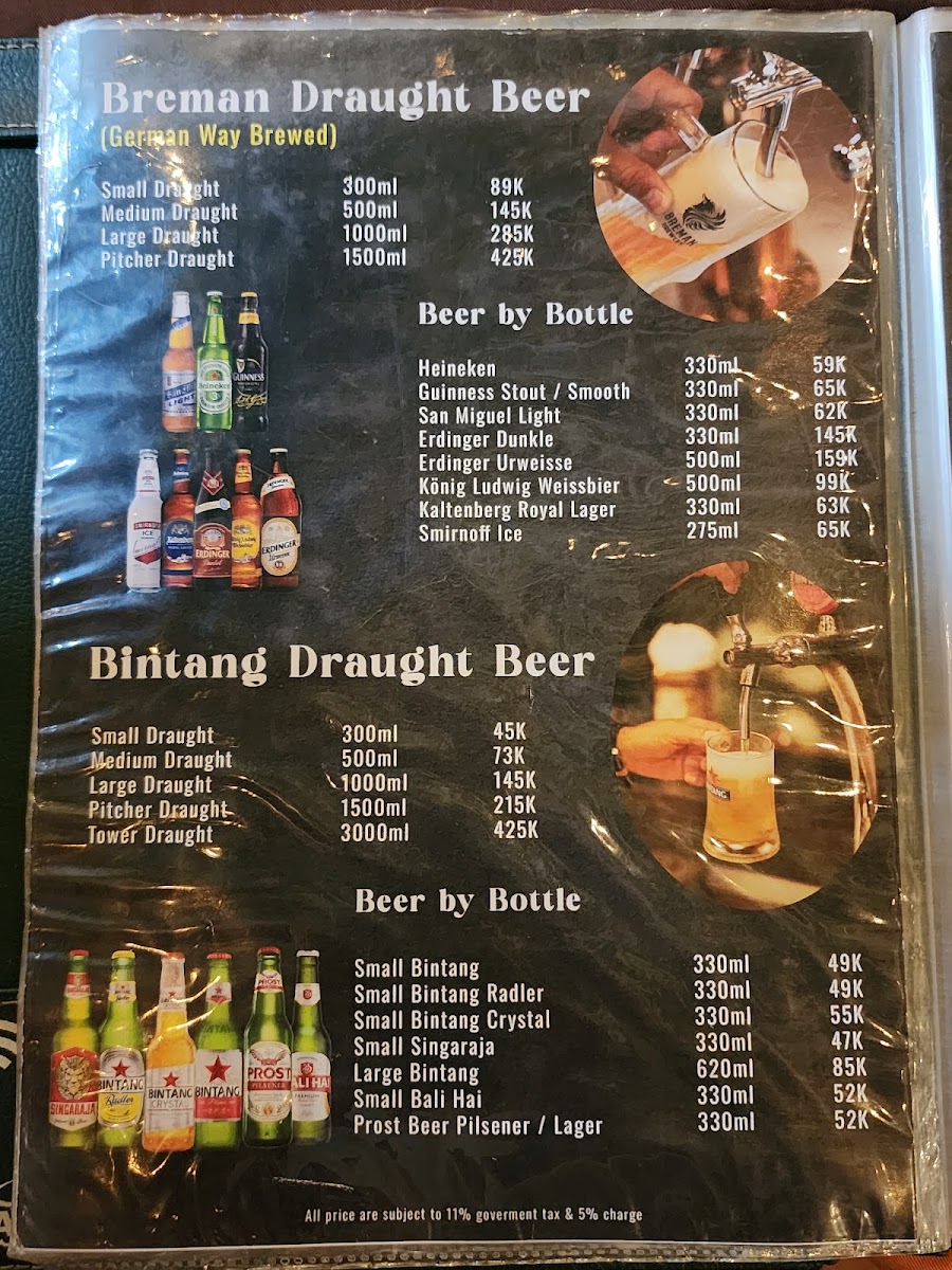 Nyoman's Beer Garden Bar & Restaurant Photo Menu 5