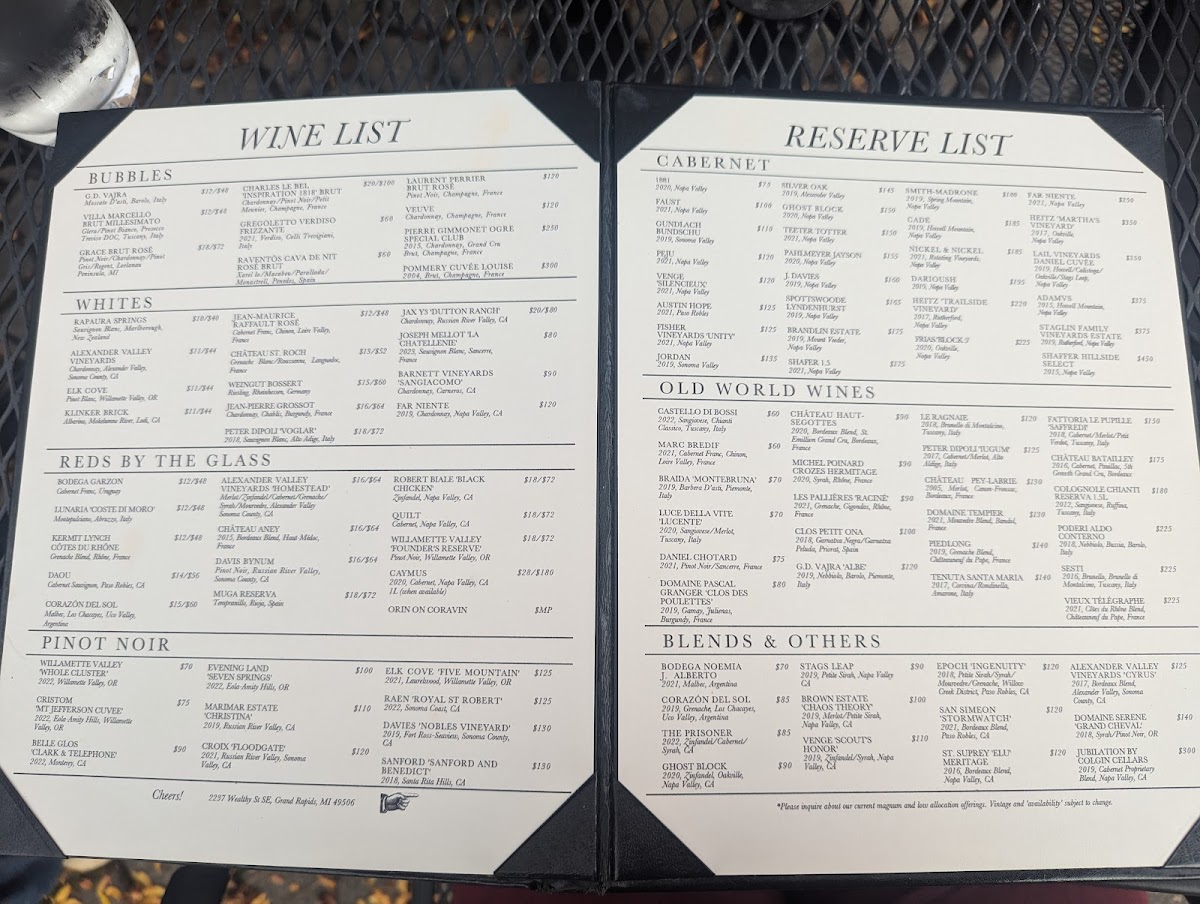 Bowdie’s Chophouse Photo Menu 1