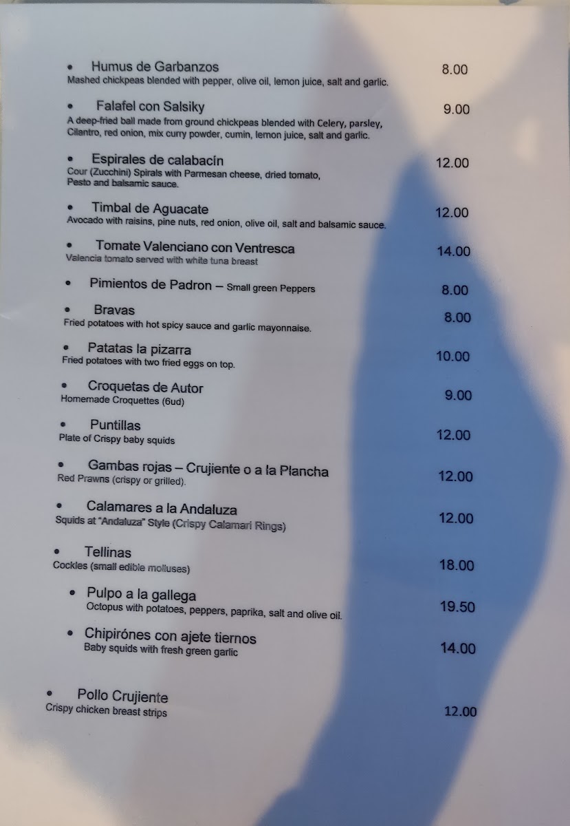 La Pizarra Photo Menu 7