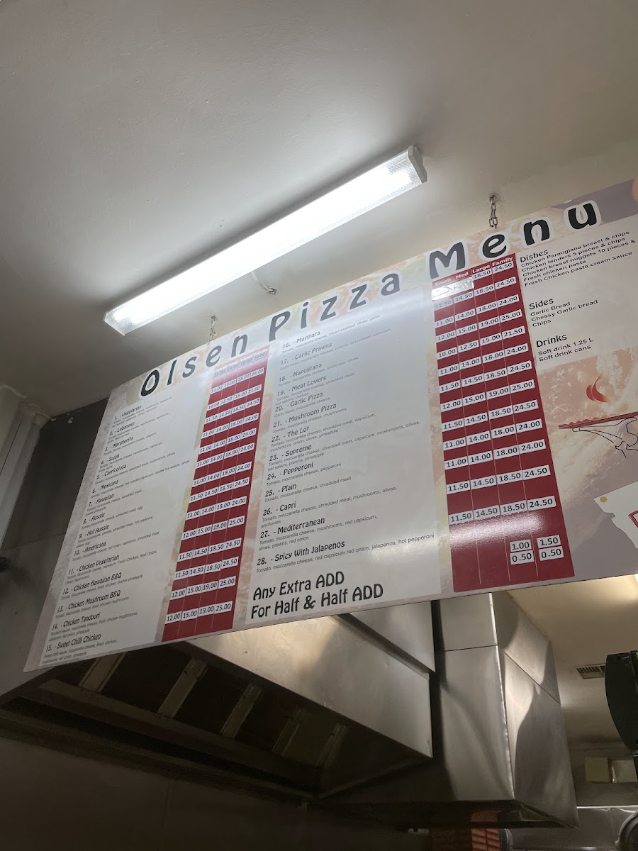 Olsen Pizza Photo Menu 1