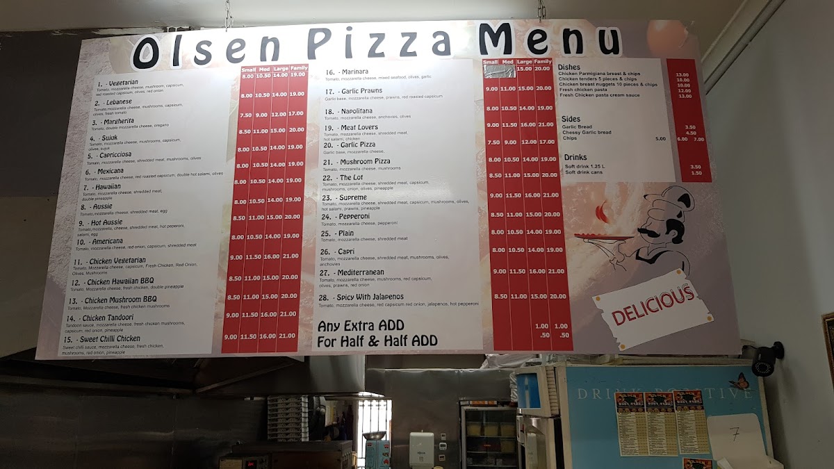 Olsen Pizza Photo Menu 2