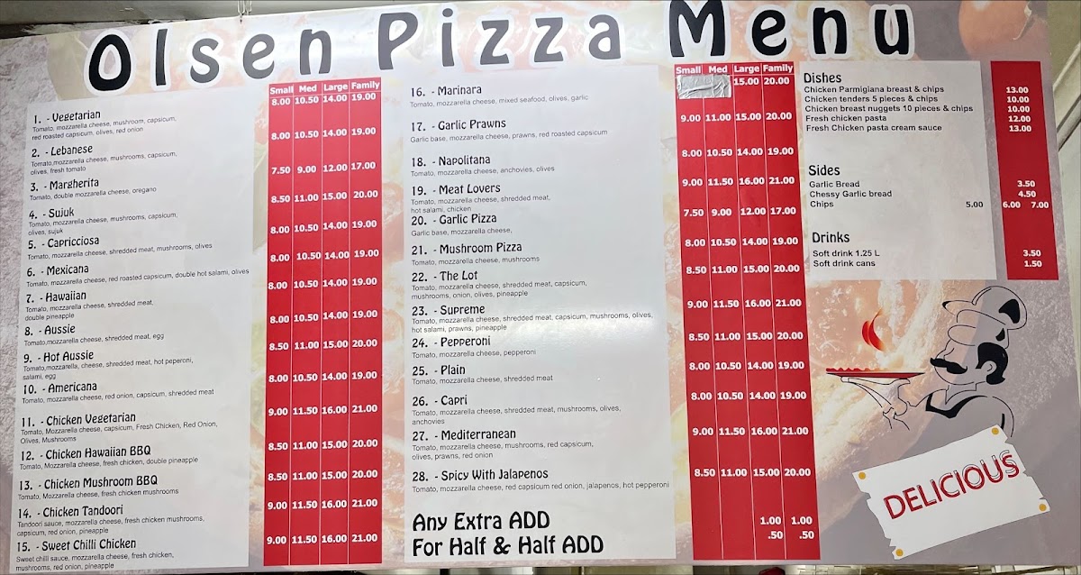 Olsen Pizza Photo Menu 3