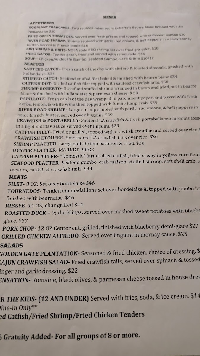 Roberto's River Road Restaurant Photo Menu 5
