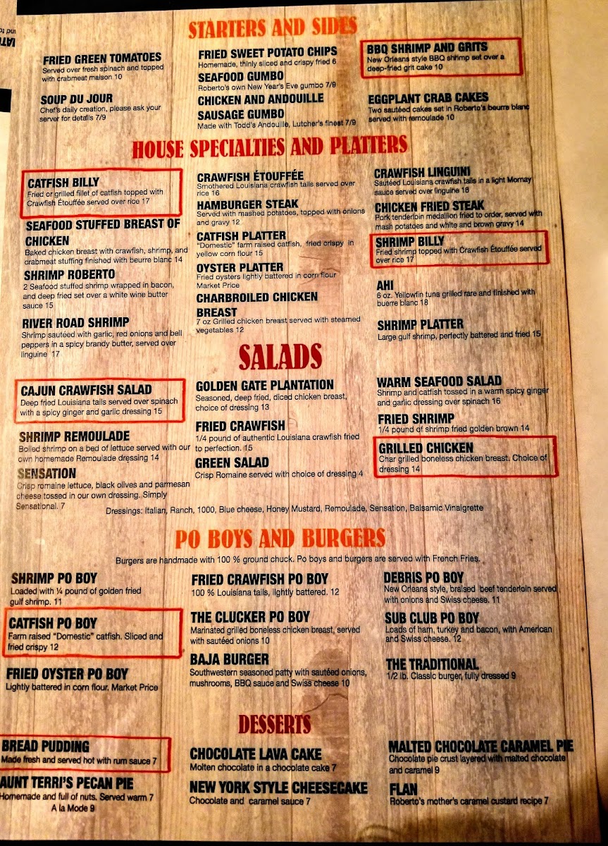 Roberto's River Road Restaurant Photo Menu 6