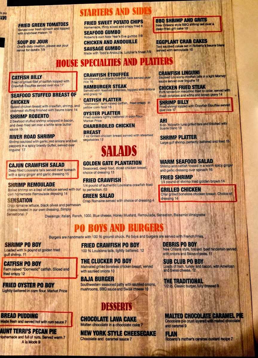 Roberto's River Road Restaurant Photo Menu 7
