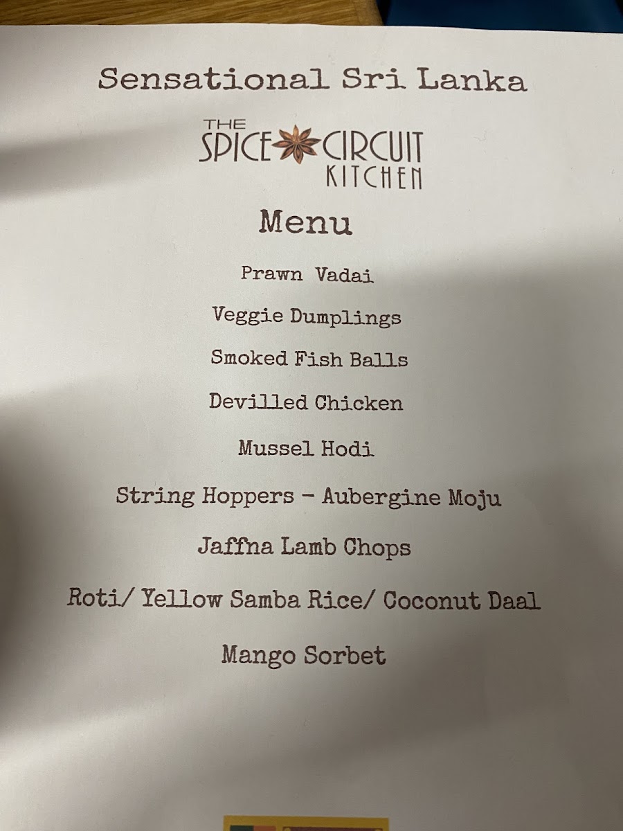 The Spice Circuit Kitchen Photo Menu 1