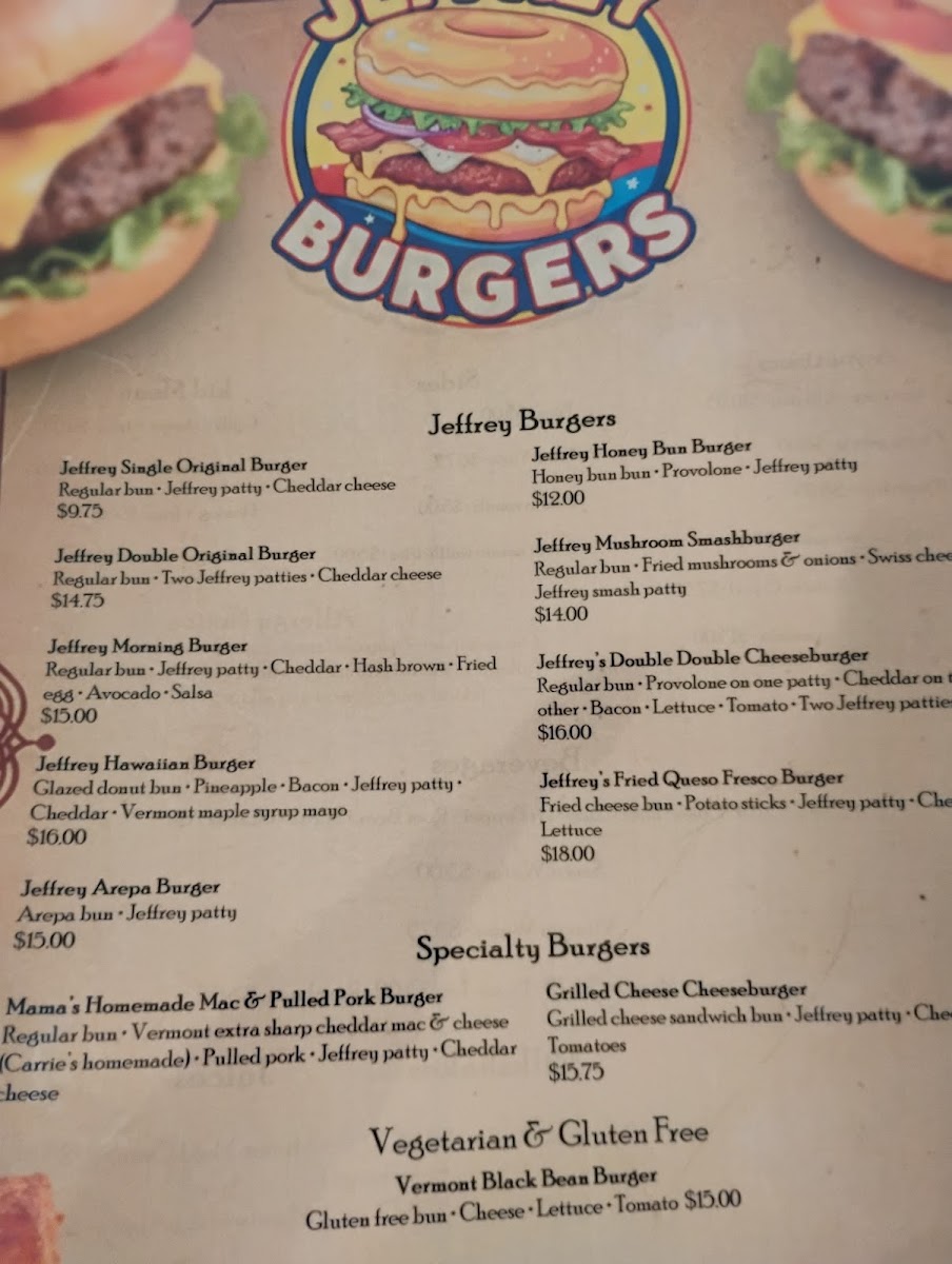 Jeffrey burgers Photo Menu 2
