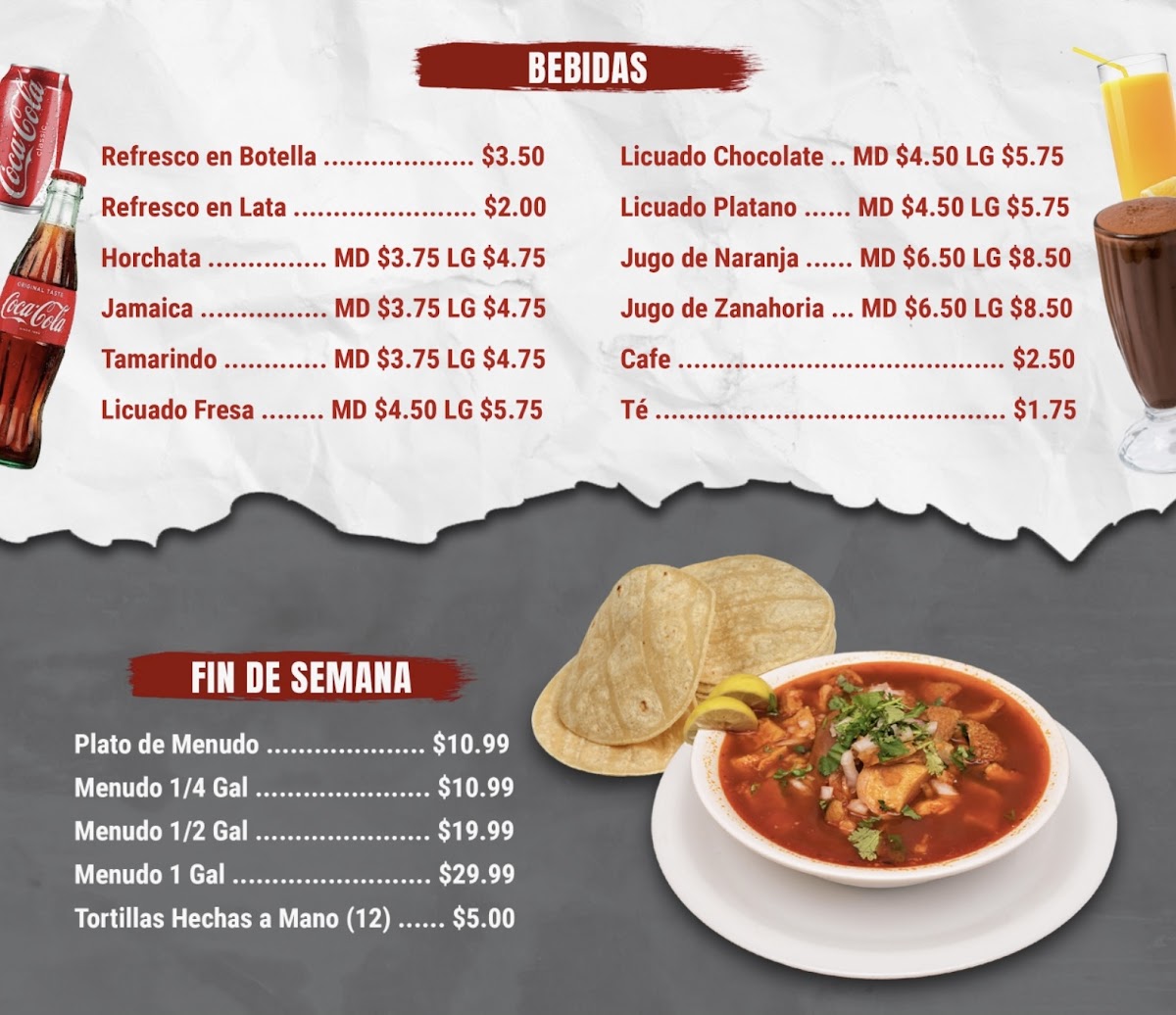 Taqueria La Herencia Photo Menu 3