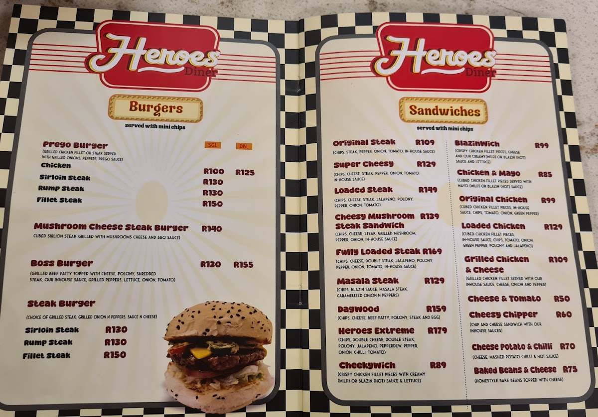 Heroes Diner Lifestyle Photo Menu 1
