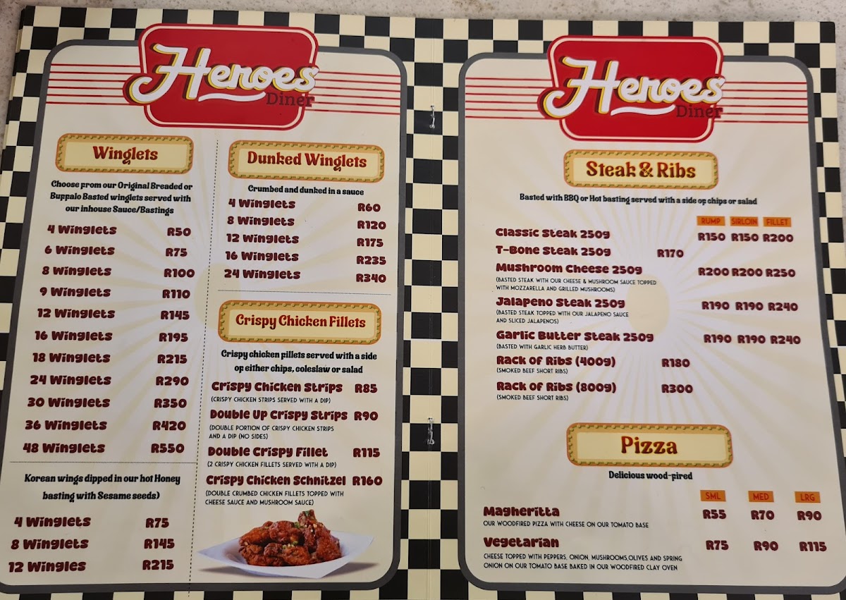 Heroes Diner Lifestyle Photo Menu 2