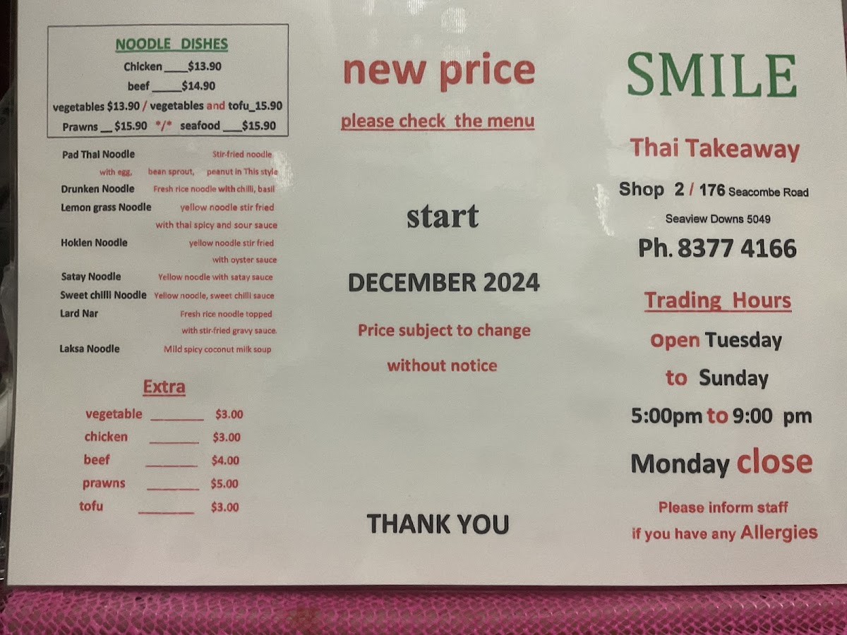 Smile Thai Photo Menu 1