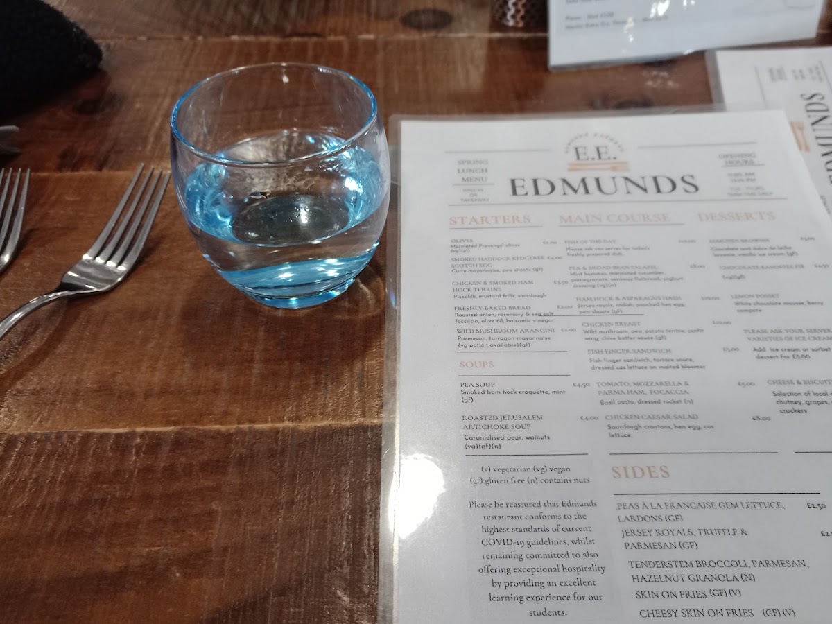 Edmunds Restaurant Photo Menu 1