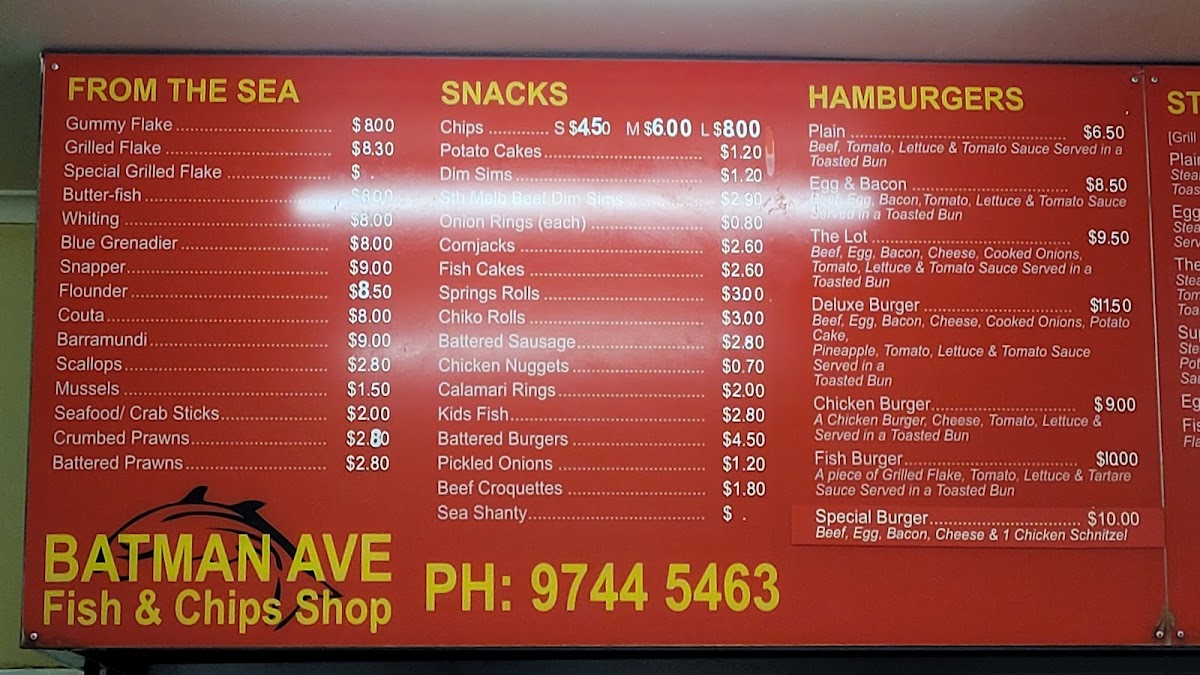 Batman Ave Fish Shop Photo Menu 6