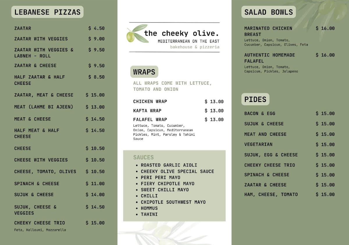 The Cheeky Olive Photo Menu 1