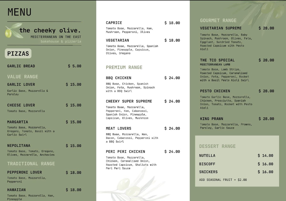 The Cheeky Olive Photo Menu 2