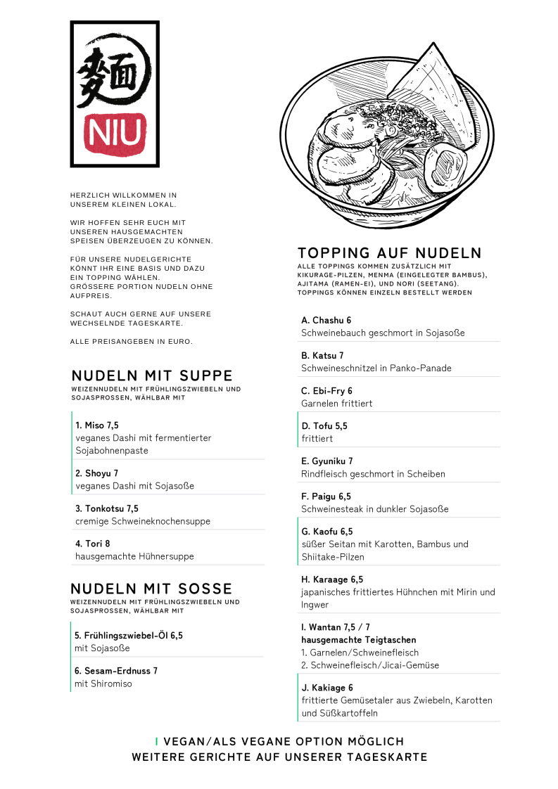 Niu Noodle Soup and Dumplings Photo Menu 3