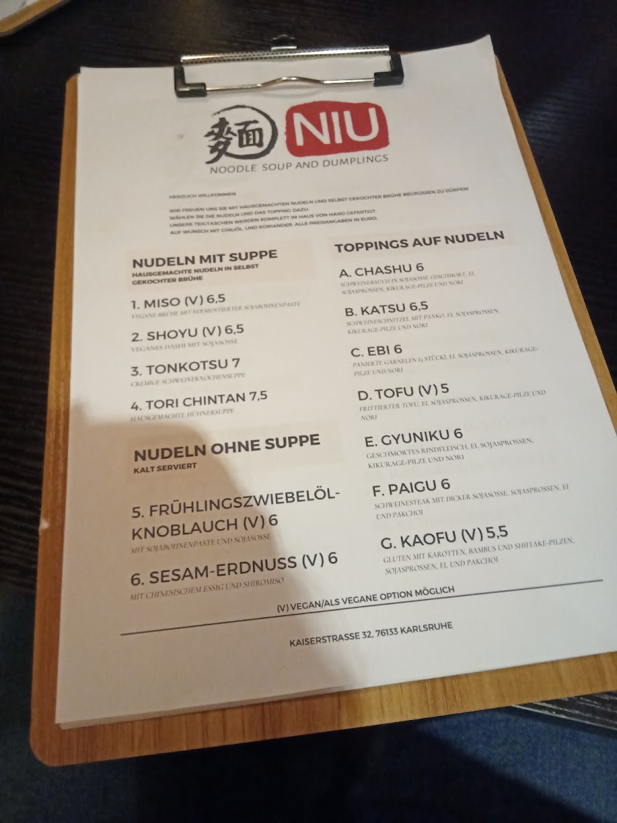 Niu Noodle Soup and Dumplings Photo Menu 9