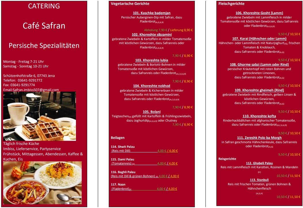Café Safran Photo Menu 1