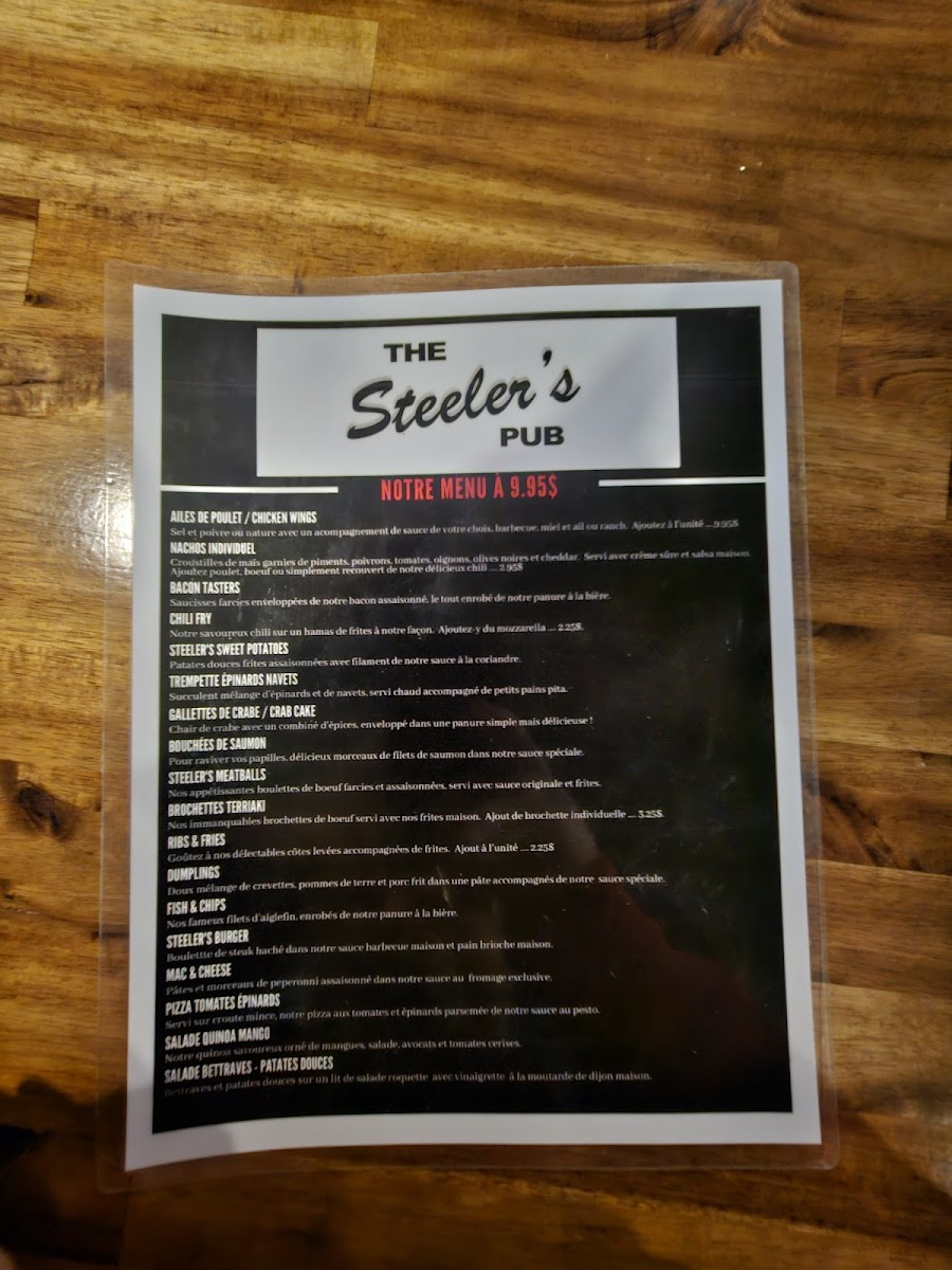 The Steeler's Pub Photo Menu 5