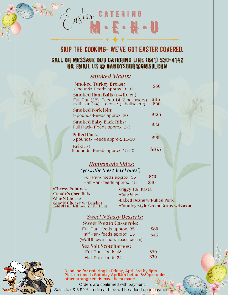 Dandy's BBQ & Catering Photo Menu 1