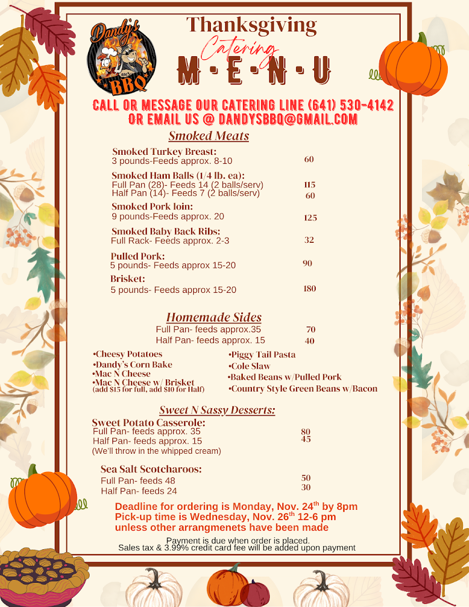 Dandy's BBQ & Catering Photo Menu 2