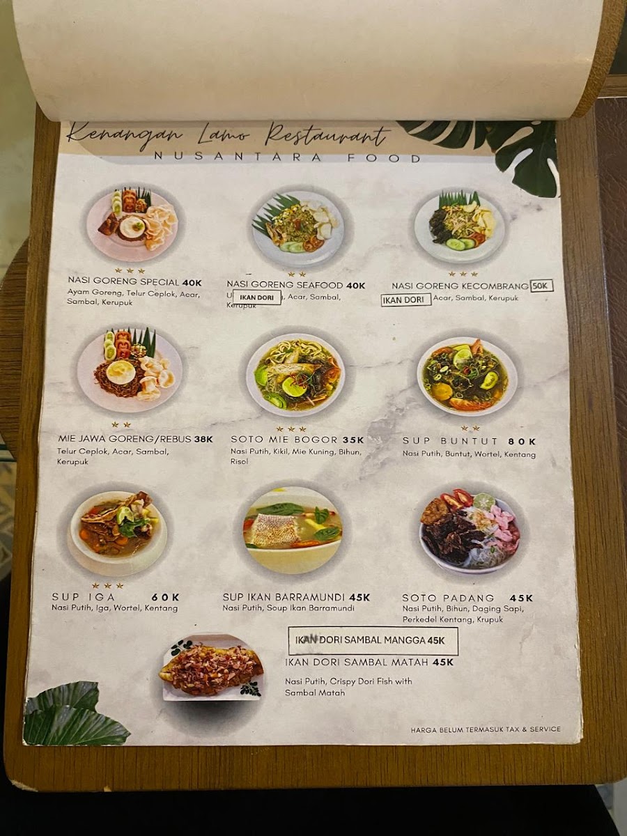 Kenangan Lamo Cafe and Restaurant Photo Menu 1