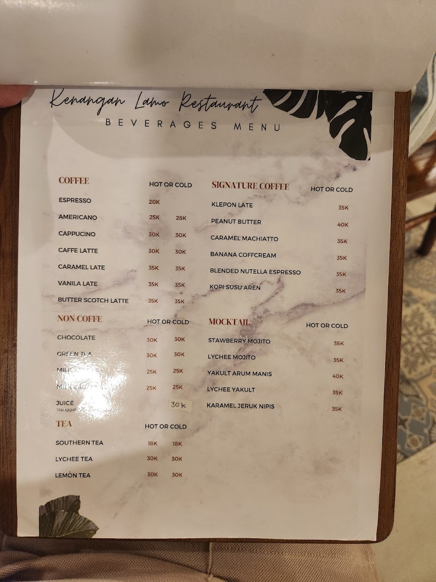 Kenangan Lamo Cafe and Restaurant Photo Menu 4