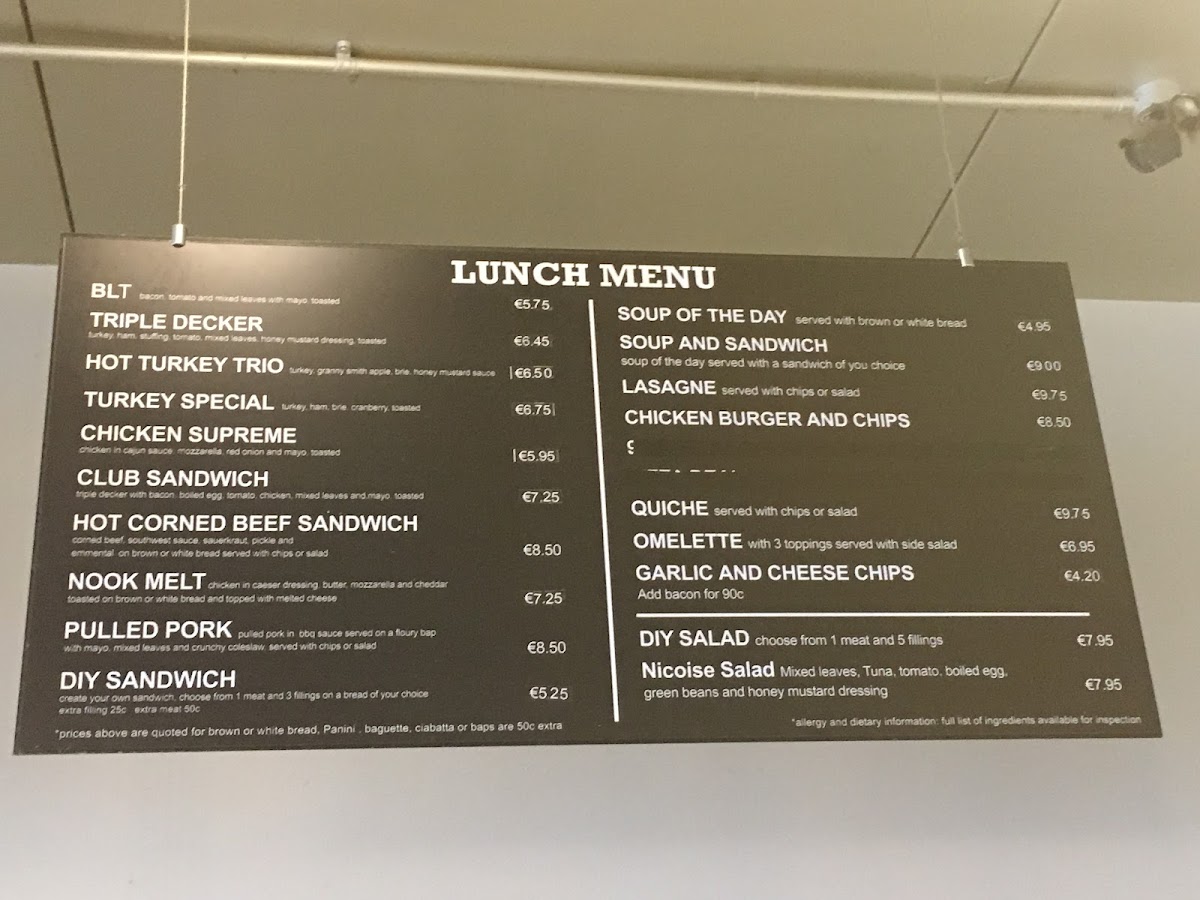 Nook Cafe Photo Menu 1