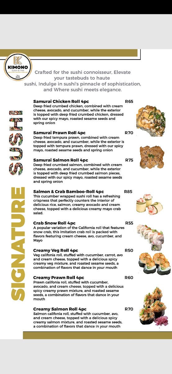 KIMONO SUSHI & THAI GREENSIDE (Halaal) Photo Menu 10