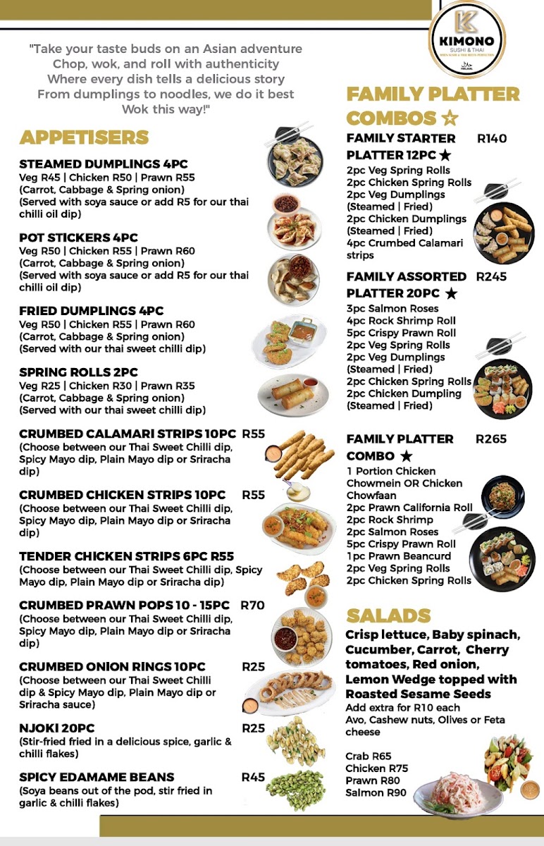 KIMONO SUSHI & THAI GREENSIDE (Halaal) Photo Menu 3