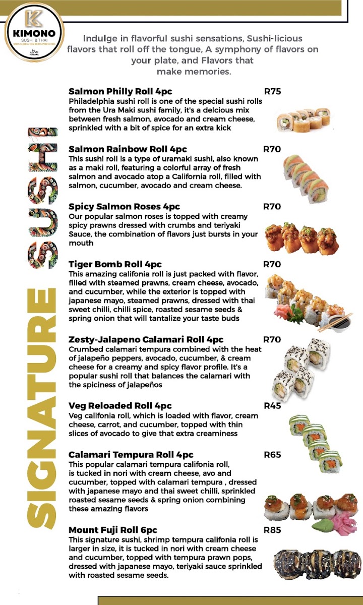 KIMONO SUSHI & THAI GREENSIDE (Halaal) Photo Menu 4